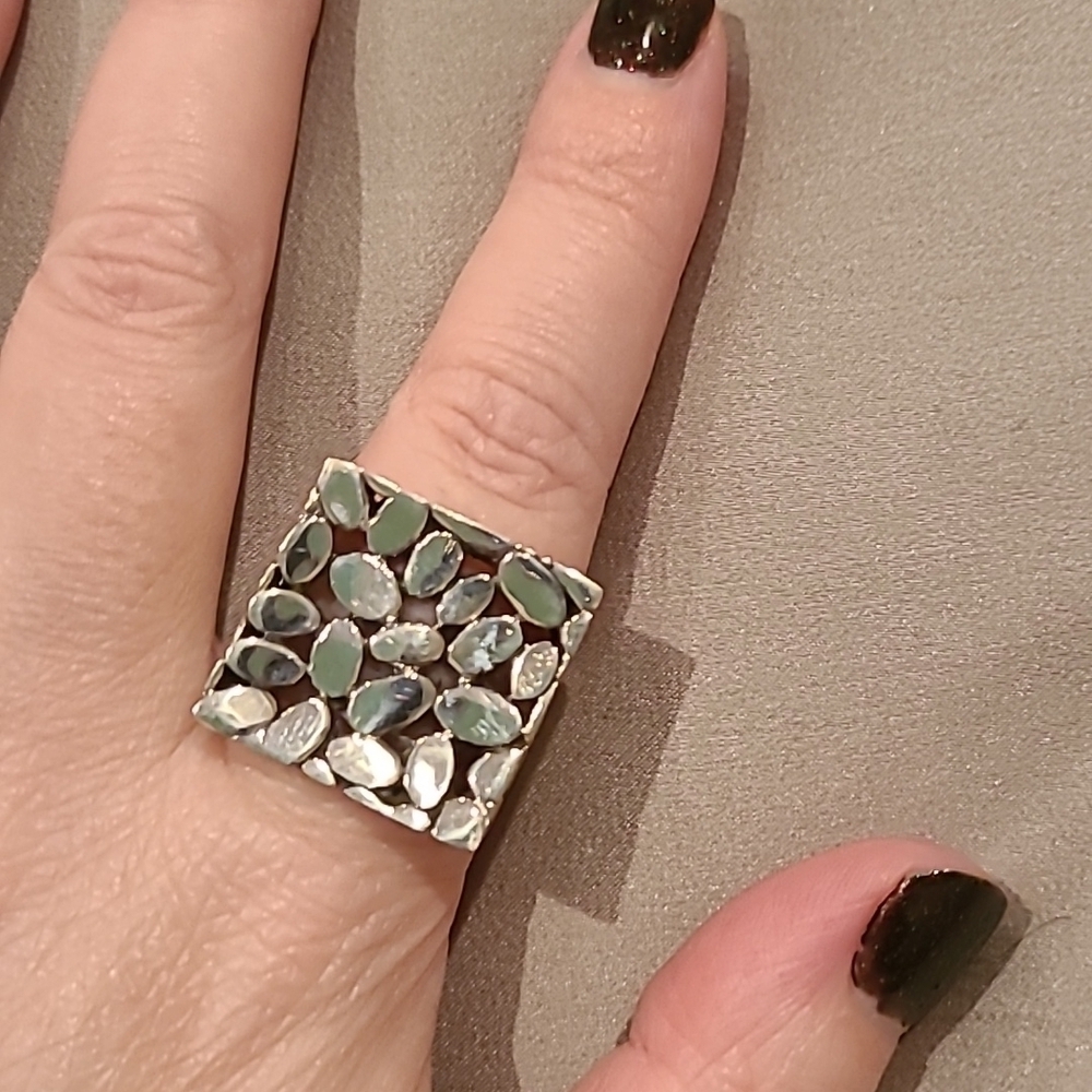 Sterling silver square ring